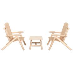 Ensemble de salon de jardin 3 pcs bois massif d'épicéa