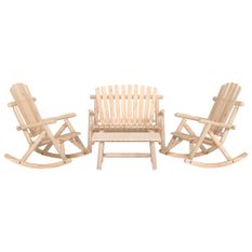Ensemble de salon de jardin 4 pcs bois massif d'épicéa