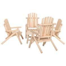 Ensemble de salon de jardin 5 pcs bois massif d'épicéa