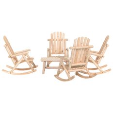 Ensemble de salon de jardin 5 pcs bois massif d'épicéa