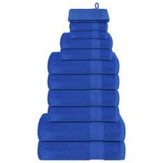 Ensemble de serviettes 12 pcs bleu 360 g/m² 100% coton