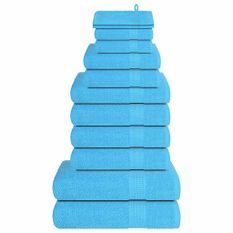 Ensemble de serviettes 12 pcs turquoise 360 g/m² 100% coton