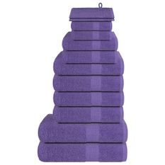 Ensemble de serviettes 12 pcs violet 360 g/m² 100% coton