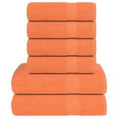 Ensemble de serviettes 6 pcs orange 360 g/m² 100% coton