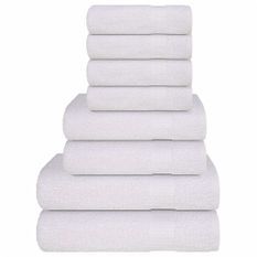 Ensemble de serviettes 8 pcs blanc 360 g/m² 100% coton