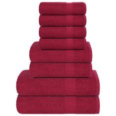 Ensemble de serviettes 8 pcs bordeaux 360 g/m² 100% coton