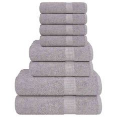 Ensemble de serviettes 8 pcs gris 360 g/m² 100% coton