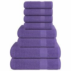 Ensemble de serviettes 8 pcs violet 360 g/m² 100% coton