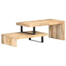 Ensemble de table basse 2 pcs Bois de manguier massif