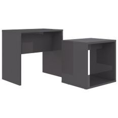 Ensemble de tables basses Gris brillant 48x30x45 cm