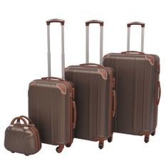 Ensemble de valises à roulettes quatre pièces couleur café