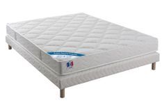 Ensemble matelas équilibré 24 cm à ressorts ensachés avec sommier tapissier 27 cm Bazika – Sommeil apaisant