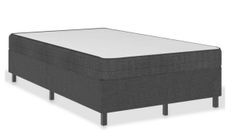 Ensemble matelas équilibré à ressorts 20 cm et sommier tapissier 35.5 cm tissu gris foncé Sloka - Élégance et confort