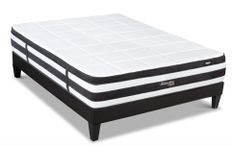 Ensemble matelas ferme 25 cm à ressorts ensachés et sommier 30 cm en bois Fontainebleau