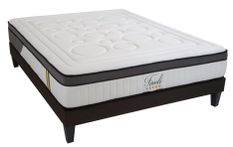 Ensemble matelas moelleux 25 cm à mémoire de forme et sommier 30 cm en bois Tivoli