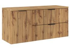 Ensemble meuble de salle de bain ADEL OAK 120 cm avec panier à linge intégré et plan de travail – Chêne Wotan