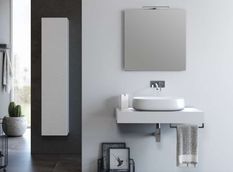 Ensemble meuble de salle de bain blanc et miroir lumineux Kyo L 90 cm