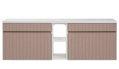 Ensemble meuble de salle de bain EMBLEMATIC pour double vasque – 140 ou 180 cm – Façades rainurées