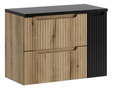 Ensemble meuble salle de bain suspendu NOVA Chêne naturel 80 cm