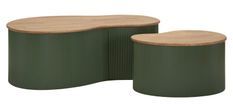 Ensemble table basse francfort verte 2 pièces 87 x 53 x 32 cm - 50 x 35 x 28 cm