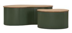 Ensemble table basse francfort verte 2 pièces 87 x 53 x 32 cm - 50 x 35 x 28 cm