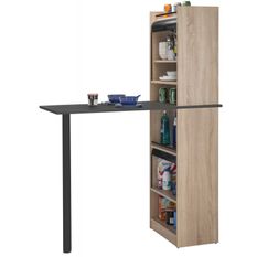 Ensemble table de cuisine et meubles LUKO – Table 130 cm avec rangements et meuble haut