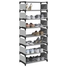 Étagère à chaussures 8 niveaux gris 54x28x124cm tissu non-tissé