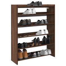 Étagère à chaussures chêne marron 80x25x100 cm bois ingénierie