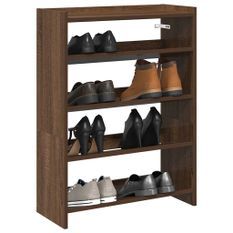 Étagère à chaussures chêne marron 80x25x61,5 cm bois ingénierie