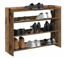 Étagère à chaussures en bois Manda L 60 x H 62 cm - Rangement 3 niveaux