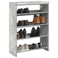 Étagère à chaussures gris béton 80x25x61,5 cm bois d'ingénierie