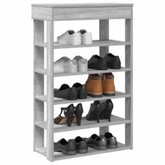 Étagère à chaussures sonoma gris 60x30x98 cm bois d'ingénierie