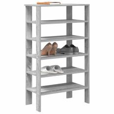 Étagère à chaussures sonoma gris 61x32x105 cm bois ingénierie