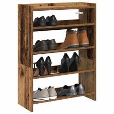 Étagère à chaussures vieux bois 80x25x61,5 cm bois d'ingénierie