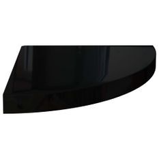 Étagère d'angle flottante Noir brillant 35x35x3,8 cm MDF