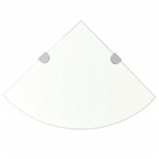 Étagère de coin + supports chromés Verre Transparent 25 x 25 cm