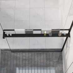 Étagère de douche de paroi de douche à l'italienne Noir 100 cm