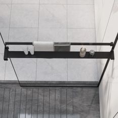 Étagère de douche pour paroi de douche à l'italienne Noir 80 cm
