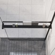 Étagère de douche pour paroi de douche à l'italienne Noir 90 cm