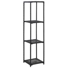 Étagère de rangement Noir 30x30x120 cm Résine tressée
