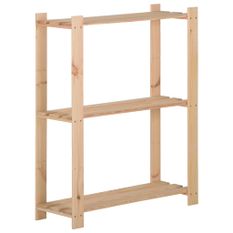 Étagère de stockage 3 niveaux 60x28,5x90 cm Bois de pin massif