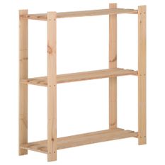 Étagère de stockage 3 niveaux 80x28,5x90 cm Bois de pin massif