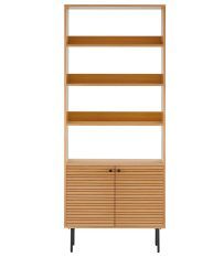 Étagère bibliothèque KYOTO – Chêne & métal noir
