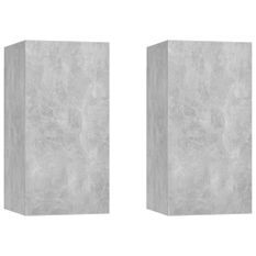 Etagère murale 2 pcs Gris béton 30,5x30x60 cm