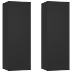 Etagère murale 2 pcs Noir 30,5x30x90 cm