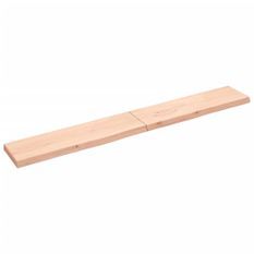 Étagère murale 220x30x(2-6) cm bois de chêne massif non traité