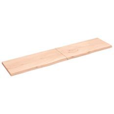 Étagère murale 220x50x(2-4) cm bois de chêne massif non traité