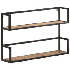 Étagère murale 80x20x60 cm Bois de manguier brut