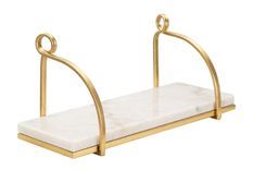 Étagère murale imitation marbre métal doré design minimaliste