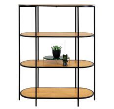 Etagère ovale VITA - Bois naturel ou métal noir